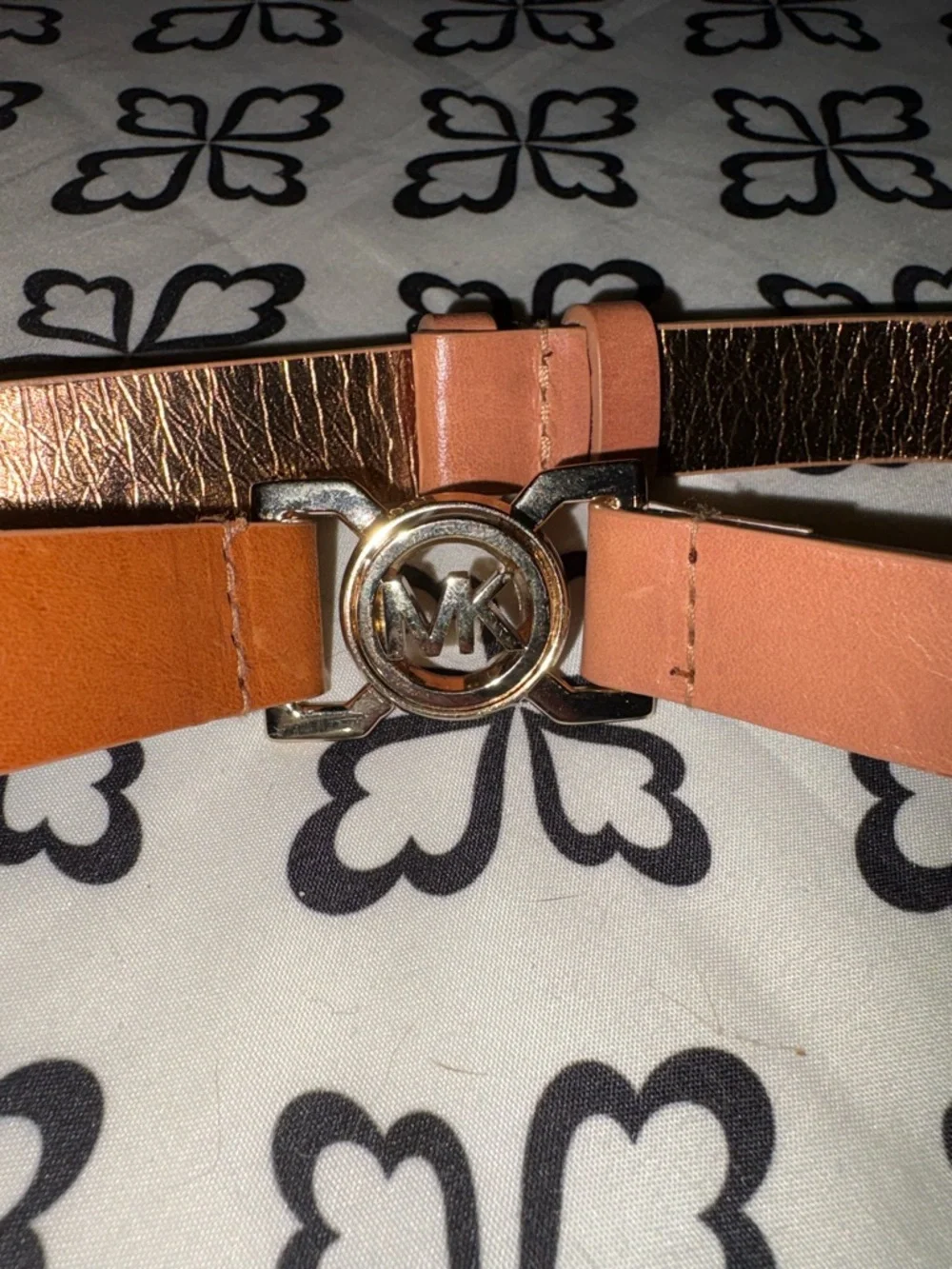 Michael Kors Tan and Gold Leather Belt - Picture 2 of 5